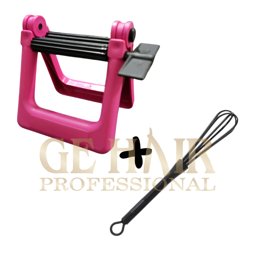 KIT ESPREMEDOR E MISTURADOR DE TINTA ROSA