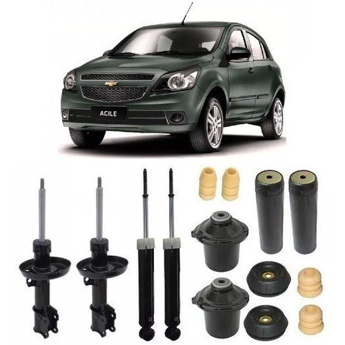4 Amortecedores+4 Kit Batente Agile 2010 2011 2012 2013 2014 em Oferta na Shopee