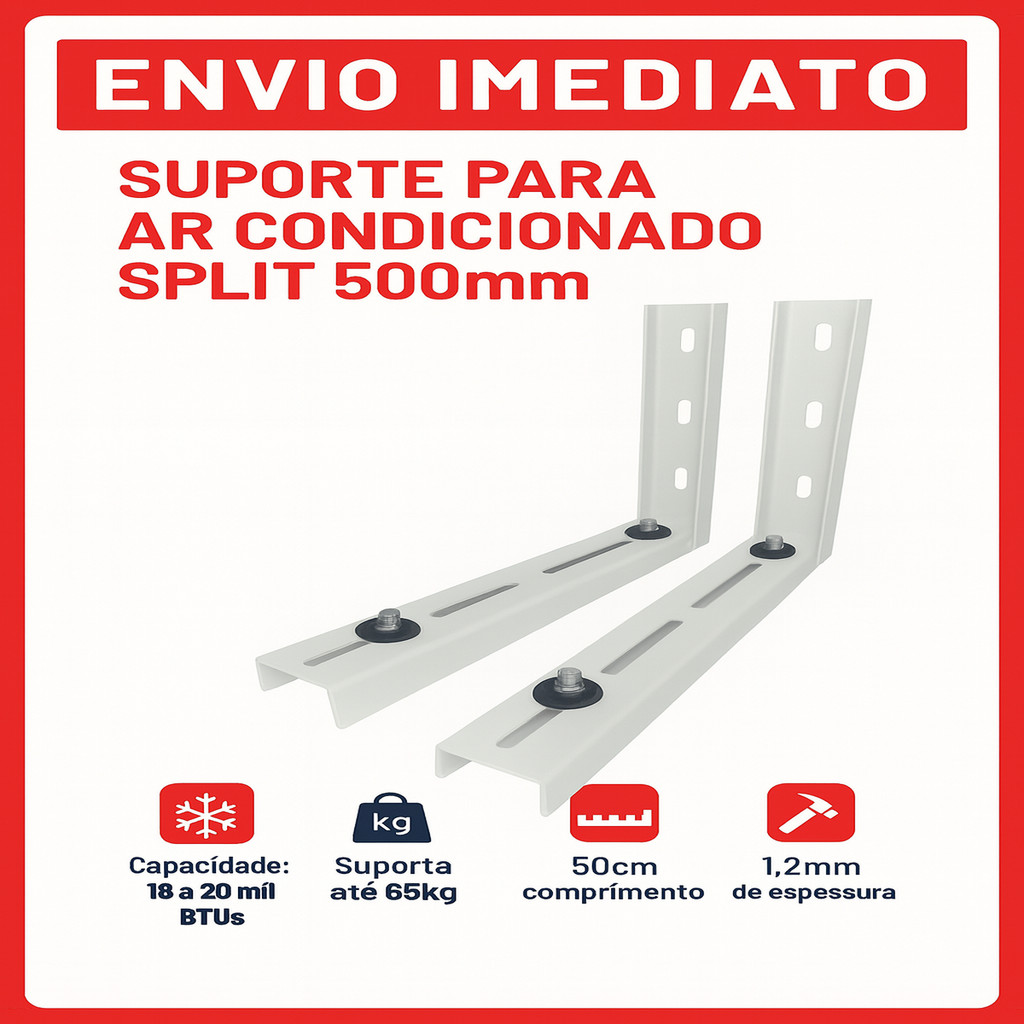 Suporte Ar Condicionado Split 500mm 18k 20k Btus 65kg- Envio Imediato
