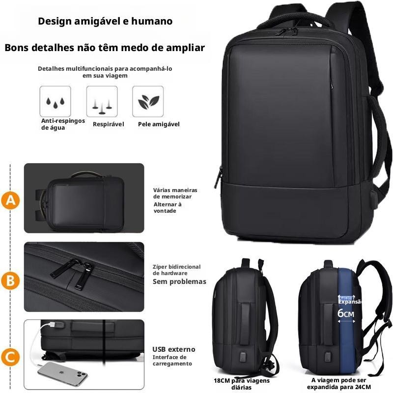 jiesipote mochila masculina reforçadaImpermeável Mochila de trabalho femininaGrande capacidade de — foto 6