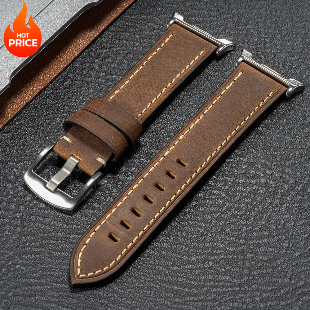 Pulseira De Couro Para Samsung Galaxy Watch 8 40/44mm 8 Classic 46mm Ultra 2025 47mm em Oferta na Shopee