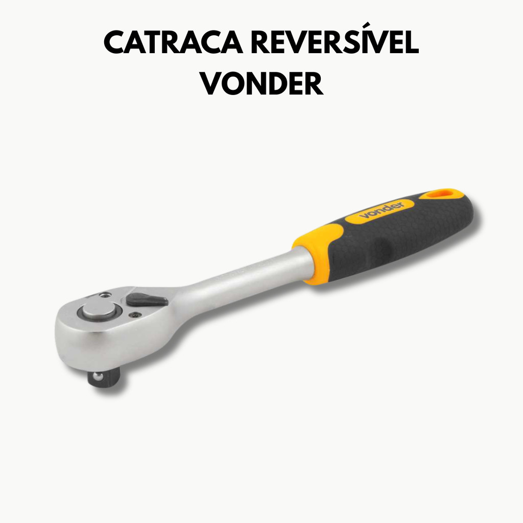 Catraca Reversível 1/2" Vonder Cabo Emborrachado
