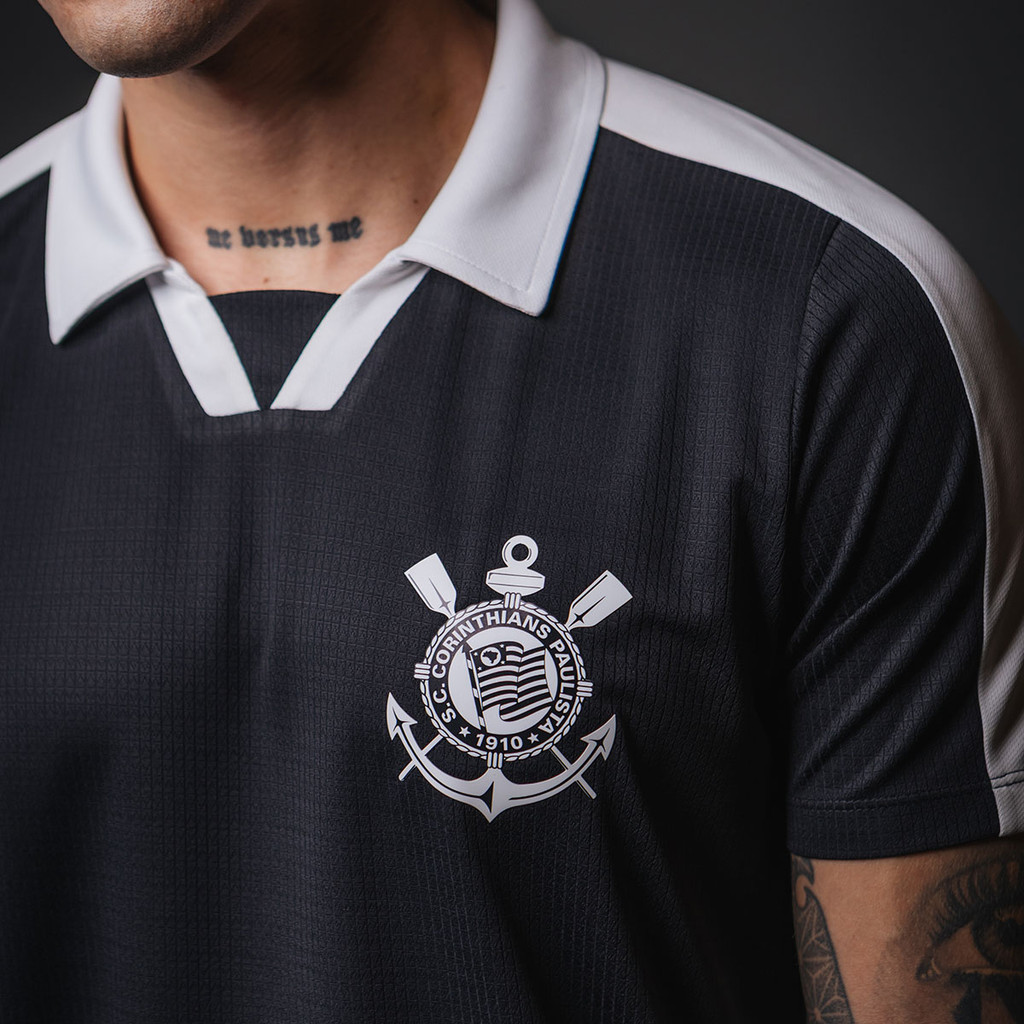 Camisa Polo Corinthians Gola Branca Casual Masculina Oficial em Oferta na Shopee