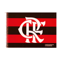 Caderno De Desenho Universitário Flamengo 80 Folhas- Capa:CRF