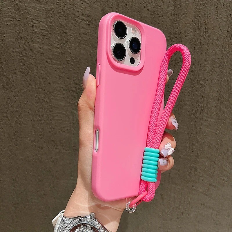 Dopamina Silicone Cor Sólida Simples Caso De Telefone Para iPhone 17 16 Pro Max Ar 16 Plus 15 14 13 12 11 Com Cordão Cap em Oferta na Shopee