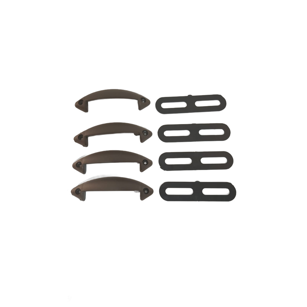 Kit Para Cama Box Baú Com 4 Puxador Marrom e 4 Junções que Une os Box acompanha parafuso 3,5x25mm