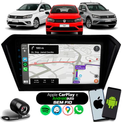 Central Multimídia 9 Polegadas Automotiva Compatível com Gol Saveiro Voyage G7 + Câmera Ré + Moldura