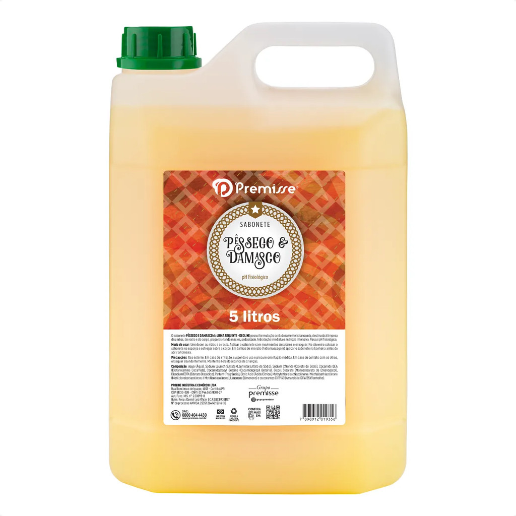 Sabonete Liquido Pessego E Damasco Premisse 5l em Oferta na Shopee
