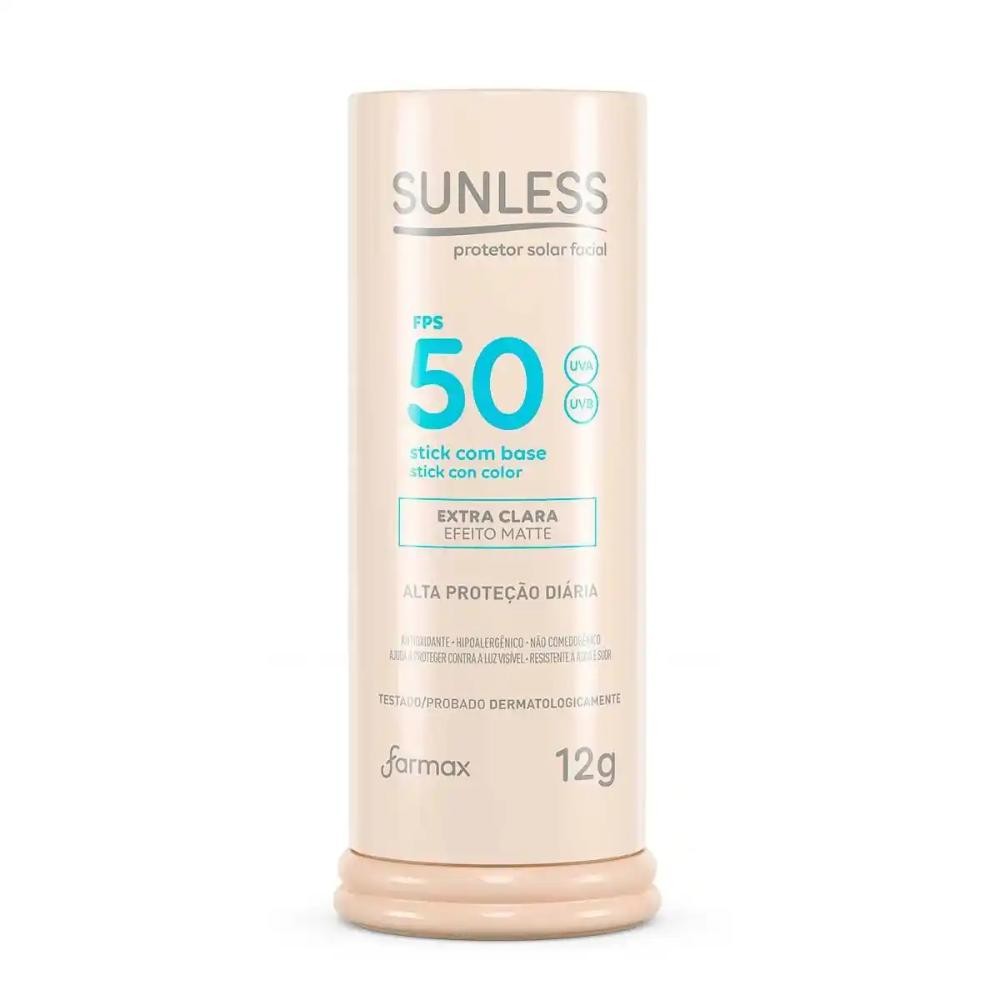 Protetor Solar Stick Com Base Efeito Matte Sunless 12g
