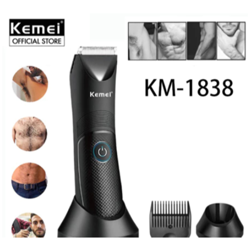Kemei KM-1838 Aparador De Cabelo Para Área Da Virilha Clippers Secos À Prova D'água Pubic Armpit Body Hair Shaver Razor