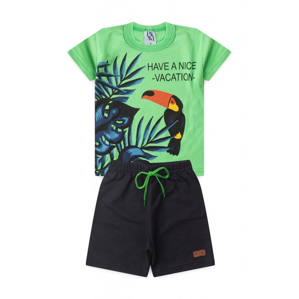 Conjunto Masculino Infantil Vacation em Oferta na Shopee