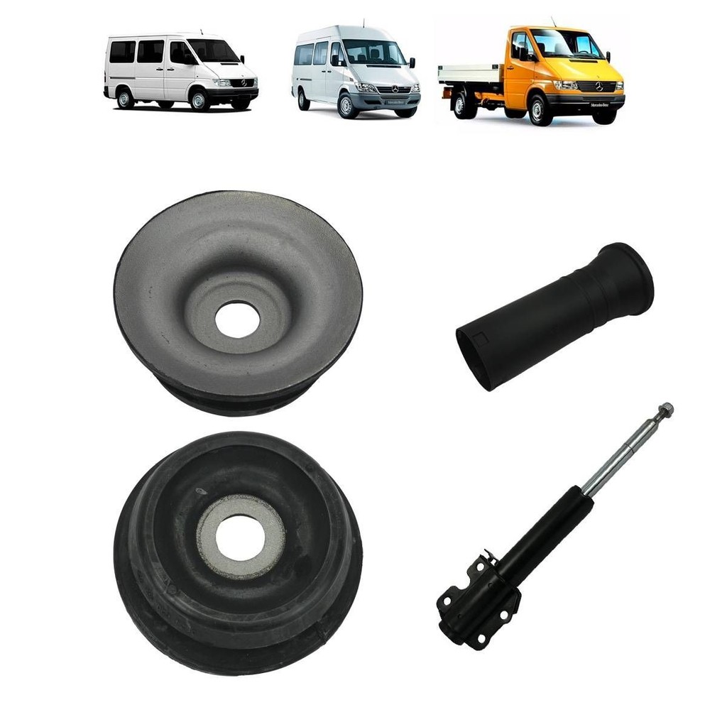 KIT AMORTECEDOR DIANTEIRO + COXIM INFERIOR + COXIM SUPERIOR + COIFA MERCEDES BENZ SPRINTER 1997 A 2012