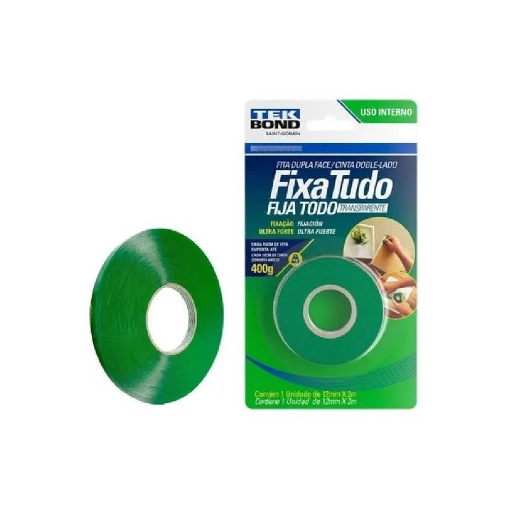 Fita Dupla Face Acrílica 12mm x 2m Interno Tekbond em Oferta na Shopee