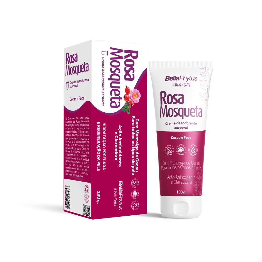 Rosa Mosqueta Creme Corporal 100g - BellaPhytus em Oferta na Shopee