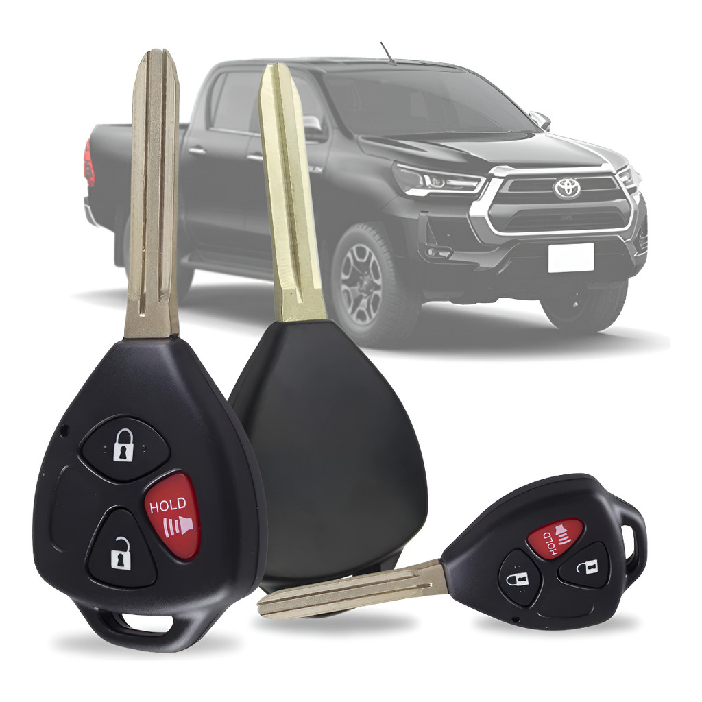 Chave Oca Toyota Hilux 3 Botões Carcaça Controle Com Lâmina