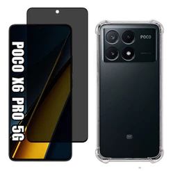 Capa Capinha Anti Impacto Compatível Com Poco X6 Pro 5G E/OU Película 3D Privacidade