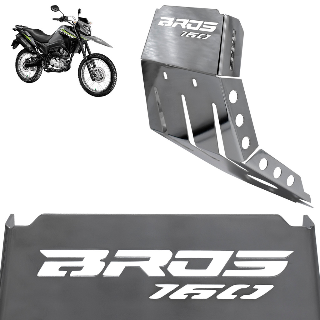 Peito de Aço Grosso e Protetor de Carter Bros 160 2016/... Cromado Proteção Motor Frontal em Oferta na Shopee