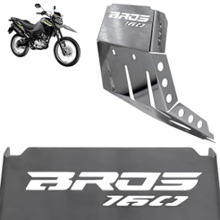Peito de Aço Grosso e Protetor de Carter Bros 160 2016/... Cromado Proteção Motor Frontal