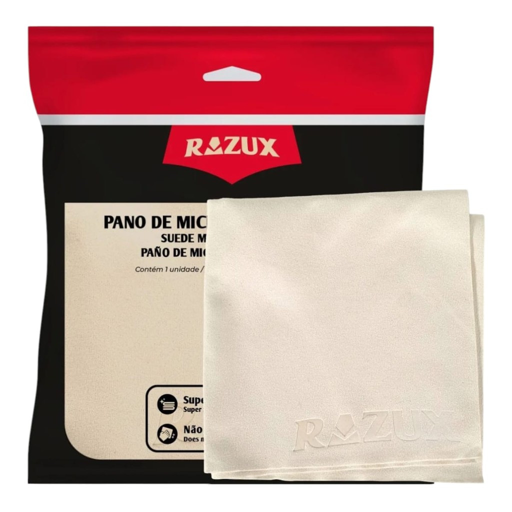 Pano Microfibra Suede 30x30 200gsm Razux Cor Bege em Oferta na Shopee