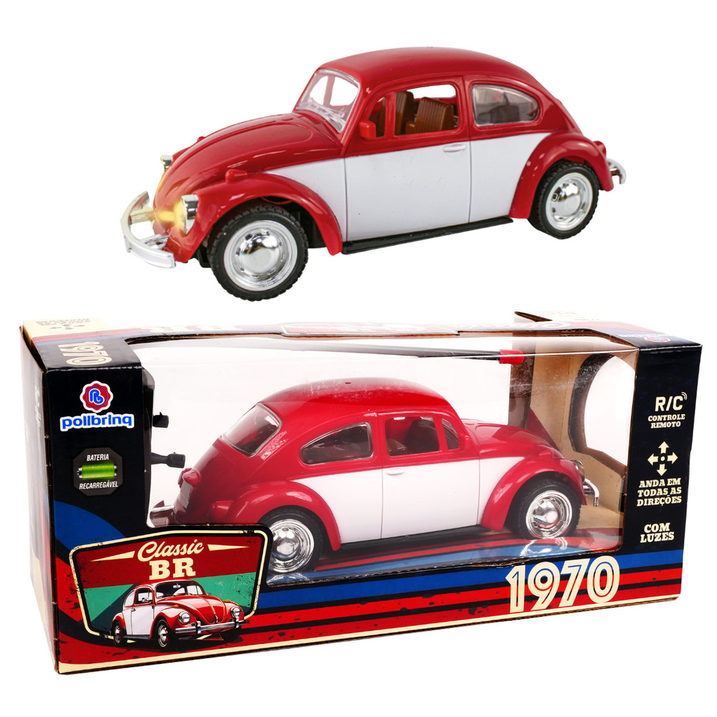 Fusca Clássico Vermelho Controle Remoto Recarregavel Com Luz em Oferta na Shopee