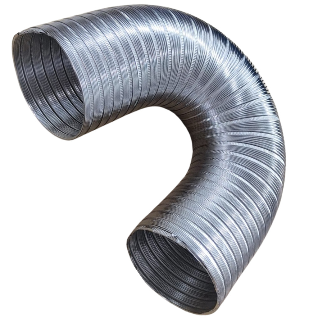 Duto Tubo Semi-Flexível Alumínio 100mm x 5m Para Coifas, Exaustores e HVAC