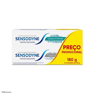 Kit Gel Dental Sensodyne Limpeza Profunda 90g + Branqueador Extra Fresh 90g em Oferta na Shopee