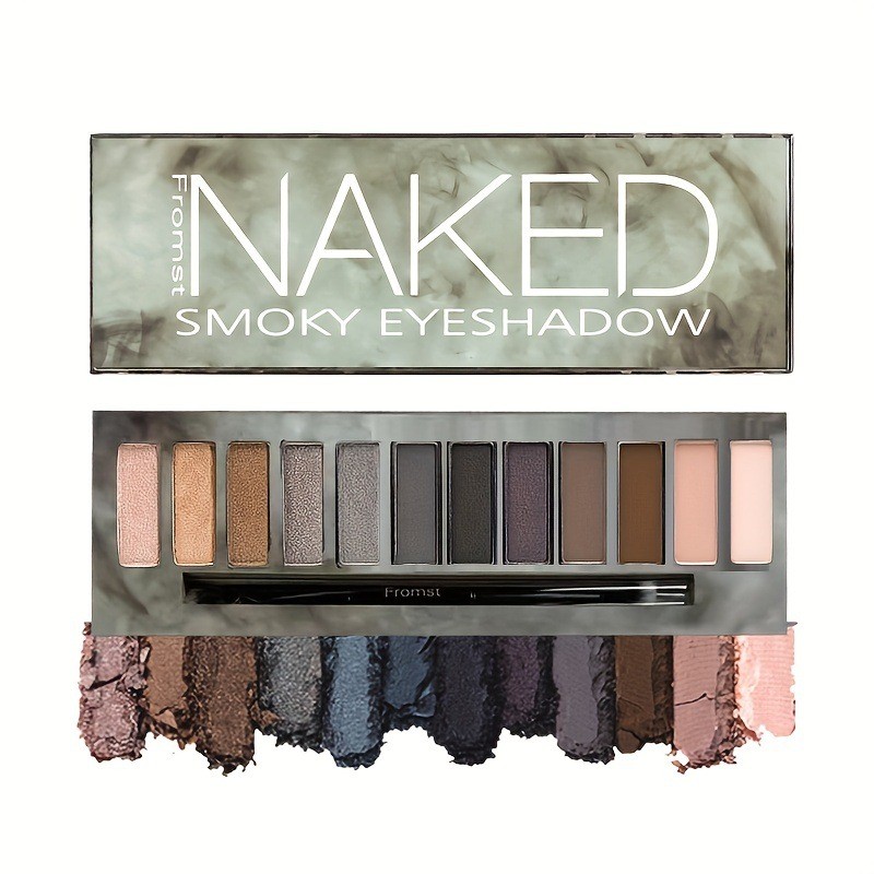 Paleta de sombras esfumacadas de 12 cores cor terra fosca perolada