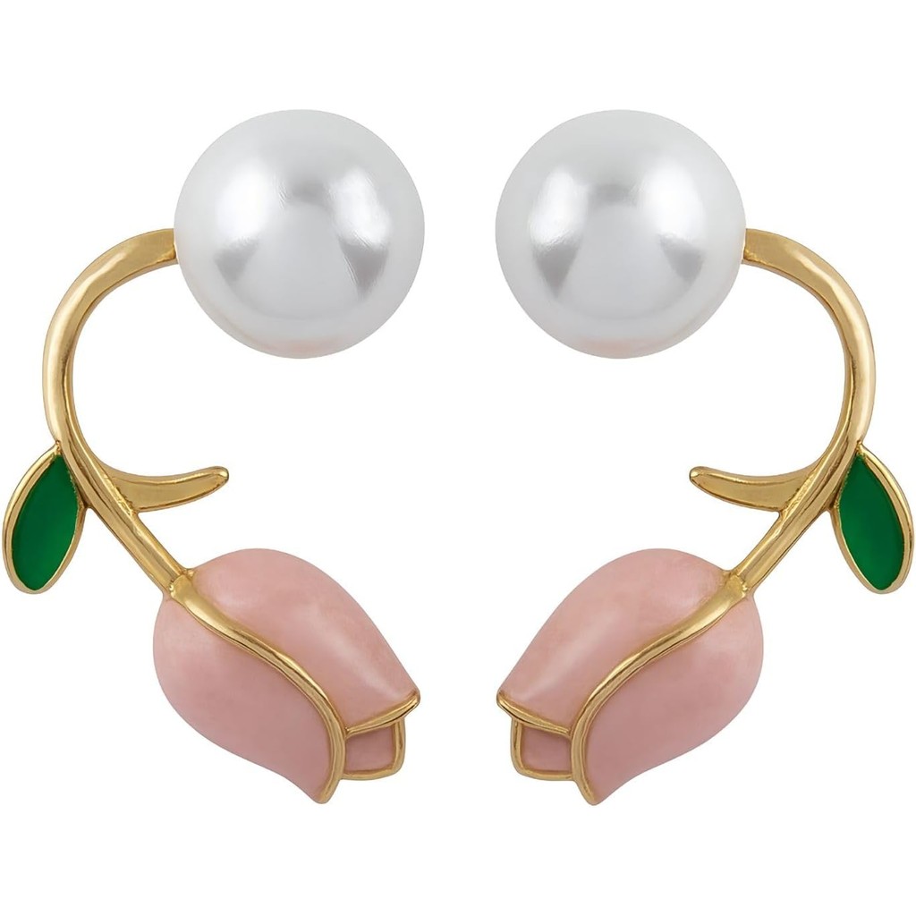 Brincos de Tulipa para Mulheres, Brincos de Flor Femininos, Acessórios de Brincos com Zircônia e Diamantes
