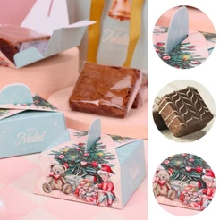10 CAIXA P/ BROWNIE PÃO DE MEL NATAL 7X7CM DOCE NATAL 5231 ( JANGO NATAL 2025 )