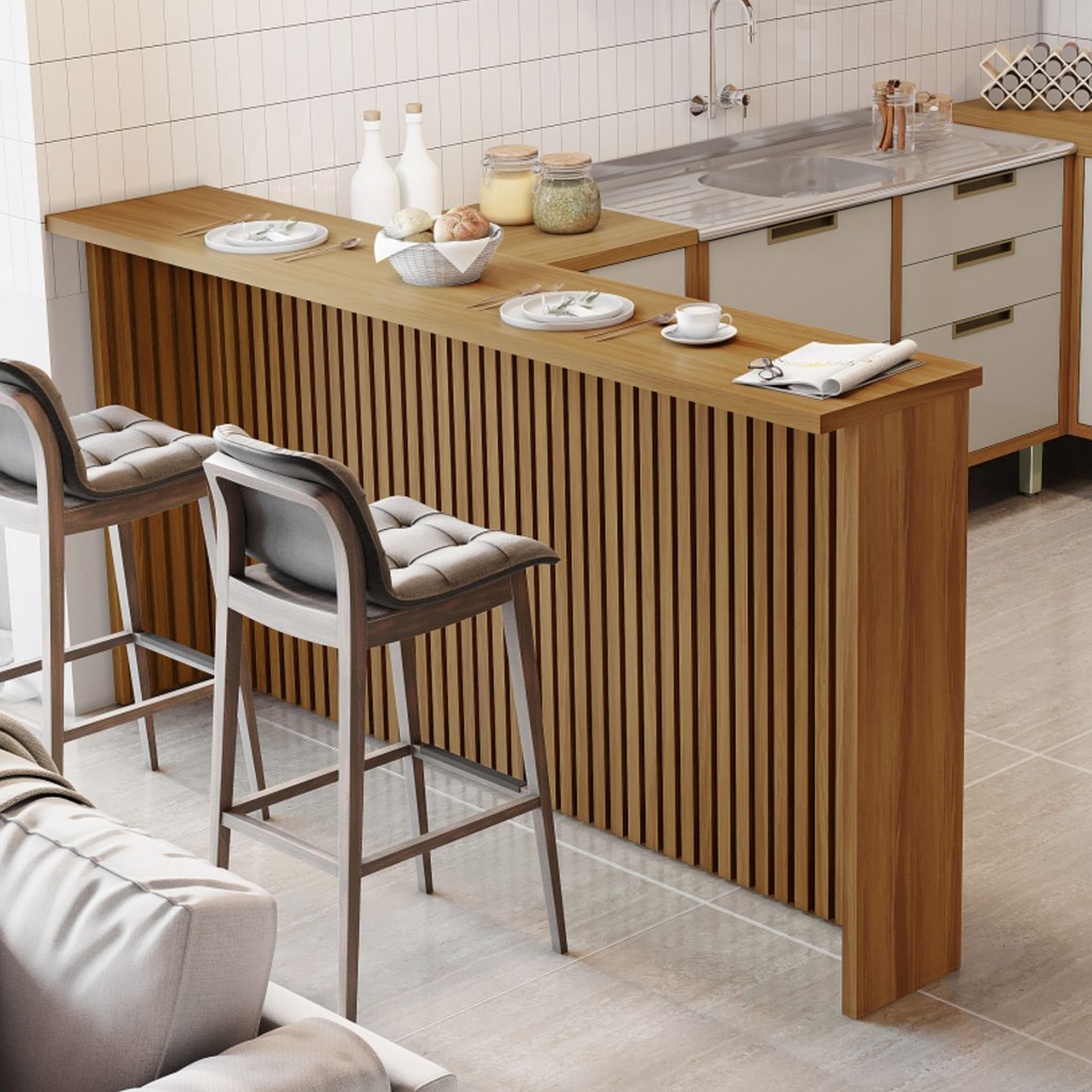 Painel Ripado Bancada para Cozinha 200cm 100% Mdf Freijó em Oferta na Shopee