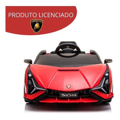 Mini Carro Elétrico Infantil Lamborghini Sian 6V Vermelho Bivolt Com Luz LED e Som Realista · foto 2