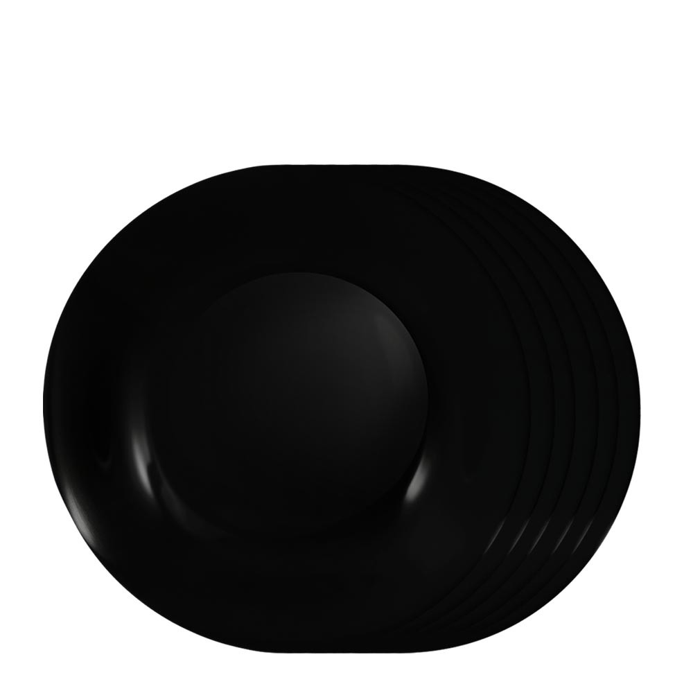 Jogo de Prato Temperado Diwali Prato Preto Fundo Moderno 6 Peças Arc em Oferta na Shopee