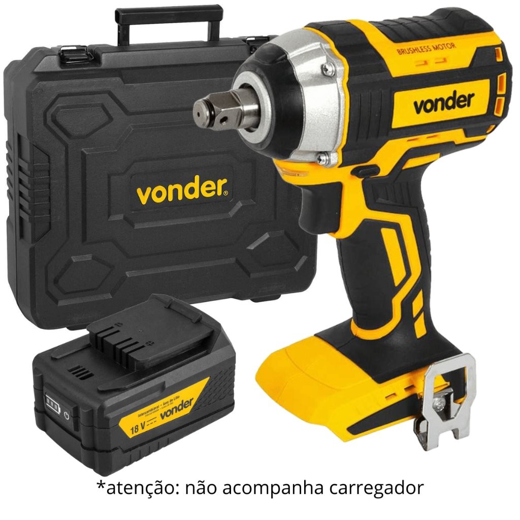 Chave de Soquete Impacto 1/2 Polegada 280Nm Vonder 18V Motor Brushless