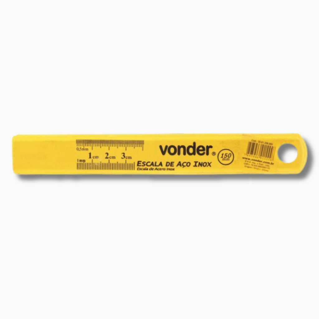 Régua Escala Rígida de Aço Inox 150mm Precisão e Durabilidade
