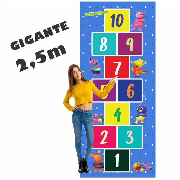 Lindo Tapete Jogo da Amarelinha Infantil Em Lona Backyardigans, Presente Menino Menina, Dia das Crianças, Natal, Anivers