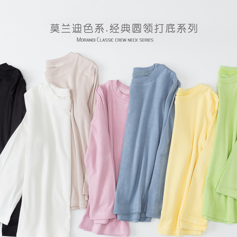 Meninas camisa de fundo primavera outono estilo fino crianças branco grandes crianças de manga comprida camiseta preto i