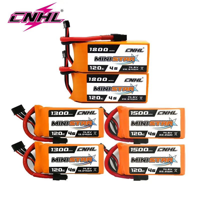 2 Pcs CNHL 4S 14.8 V Lipo Bateria 1300mAh 1500mAh 1800mAh 120C Série Ministar Com Plugue XT60 Para RC FPV Drone Quadcopt