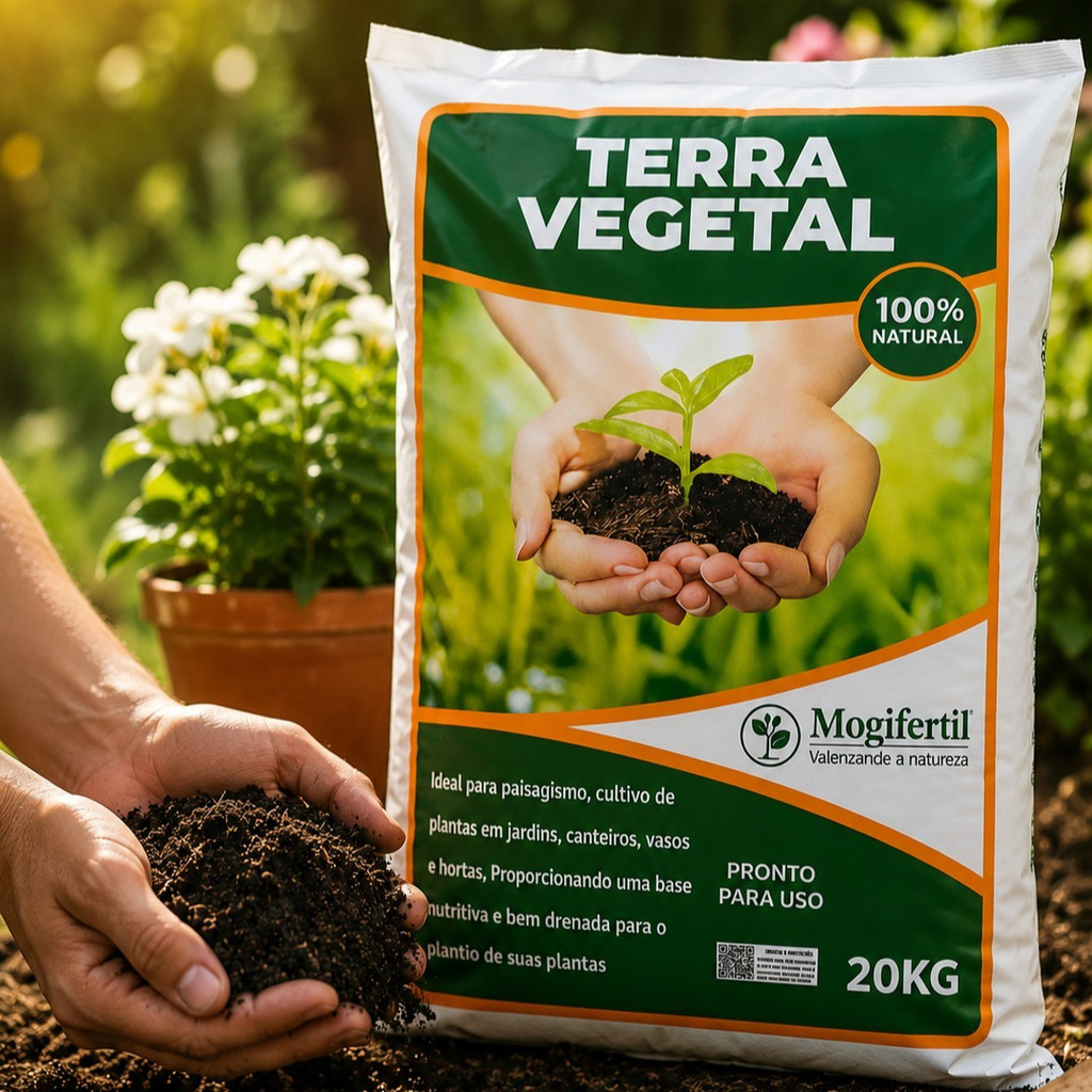 Terra Orgânica Substrato Vegetal Premium Para PlantasPara Jardins Canteiros Vasos Mogifertil