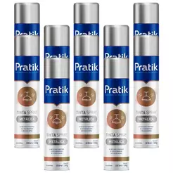 Kit 10 Tintas Spray Pratik Metálica Cromado 400ml