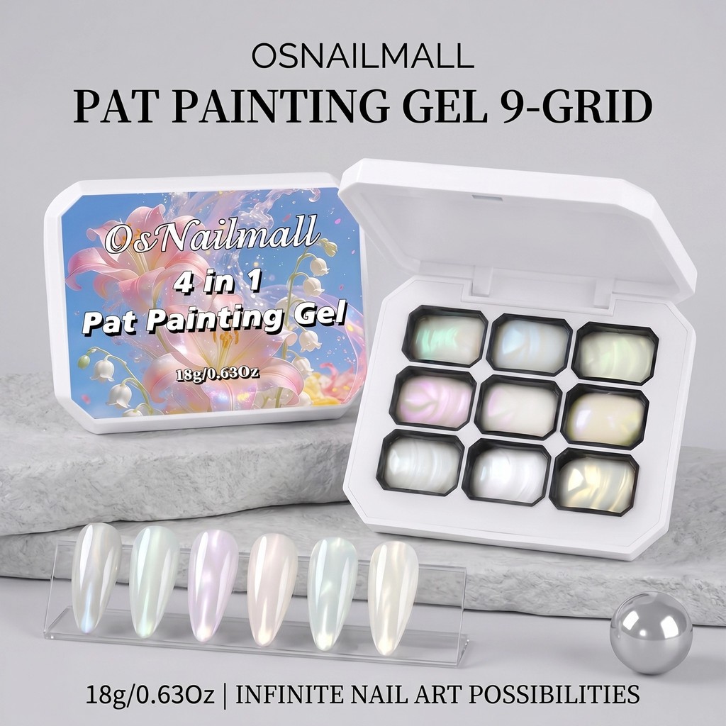 Osnailmall Aurora Tapa De Unha E Conjunto De Aplicação Gradiente blush Pintado À Mão Caixa De Esmalte Cola Pincel De Pon