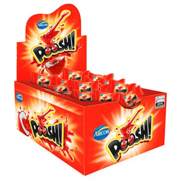 Chiclete Poosh Morango Com 40 Unidades De 5g