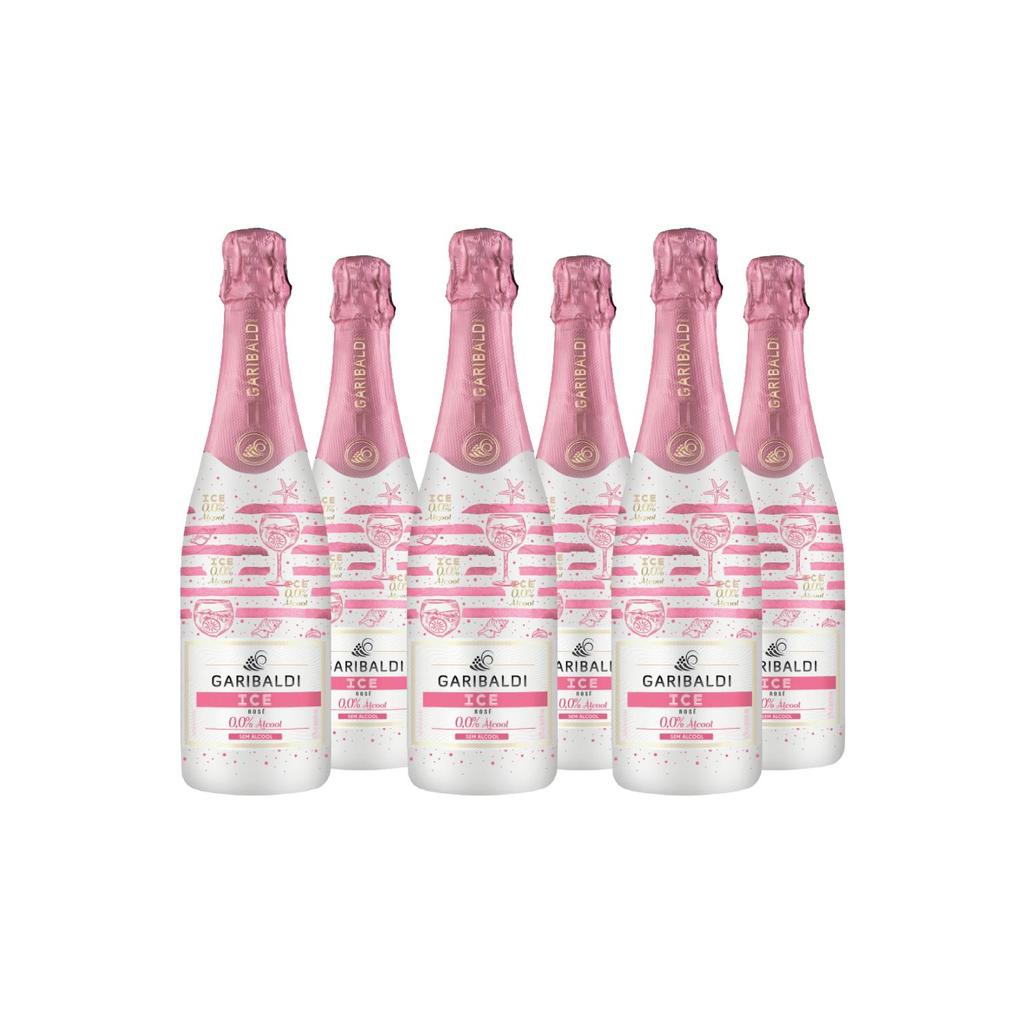 Kit 6 Espumante Garibaldi Ice Rosé 750ml Demi Sec