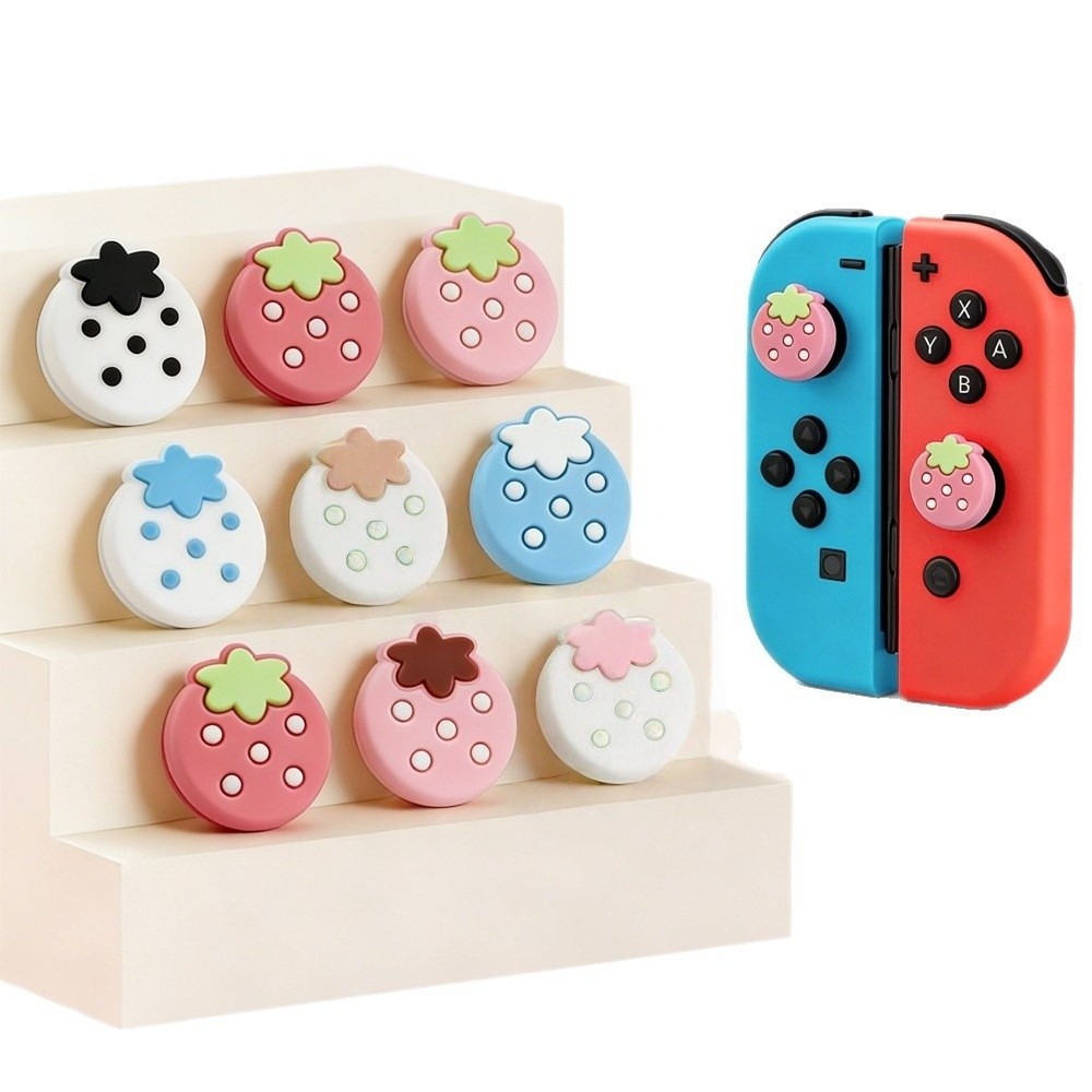 6 Pçs 6 Cores Polegar Apertos Tampas Bonito Joystick Estrela Analógico Capa Compatível Com Interruptor OLED/Switch 2/PS5