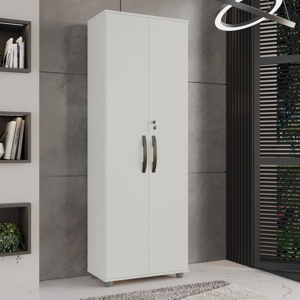Armário Multiuso 2 Portas Caique Branco Branco