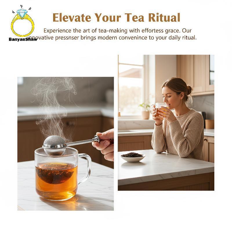 [BANY] Infusor De Chá Com Cabo Longo De Aço Inoxidável , Malha Fina , Sem BPA , Resistente À Ferrugem Para Fabricação Em