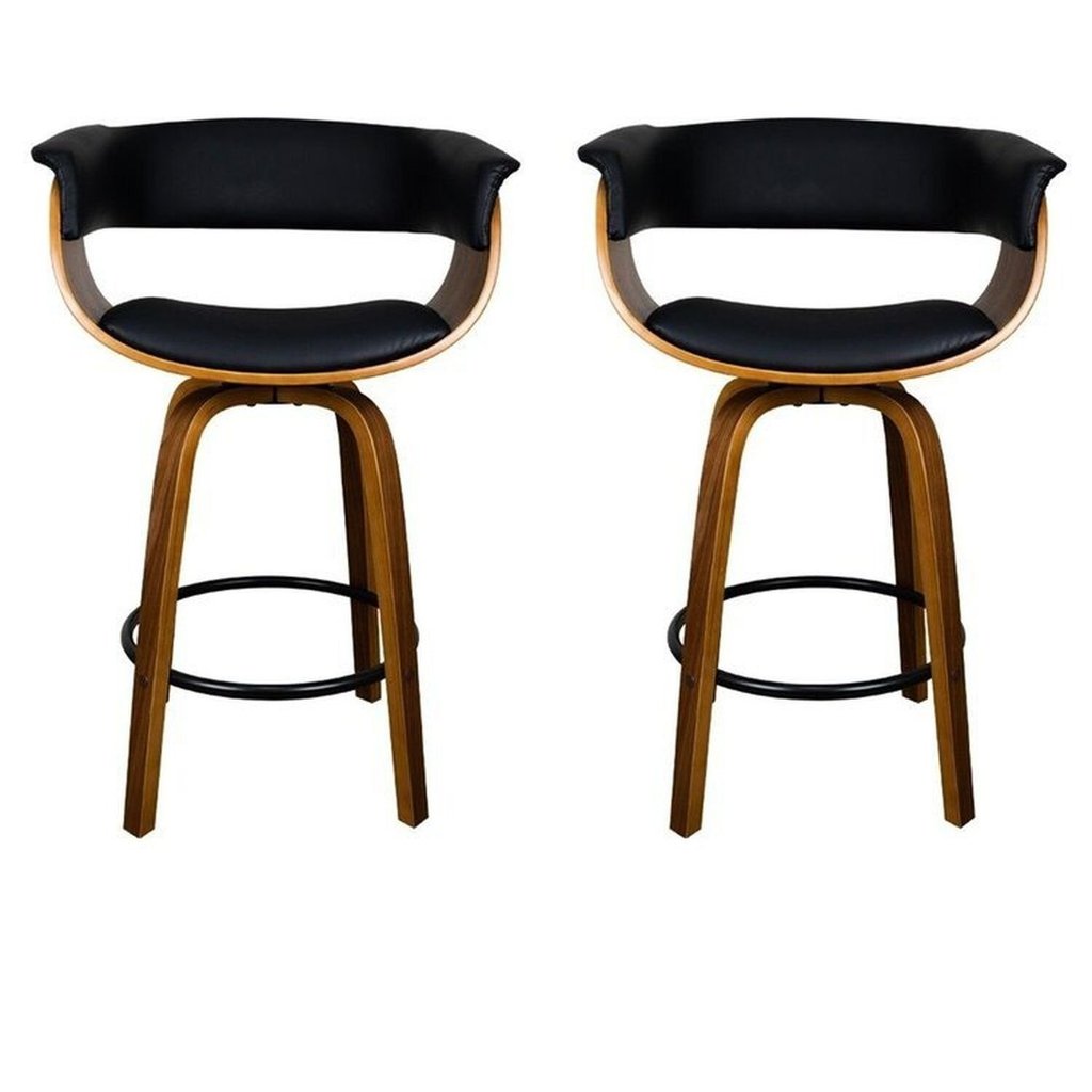 Kit com 2 Banquetas Base Madeira Betim Preto