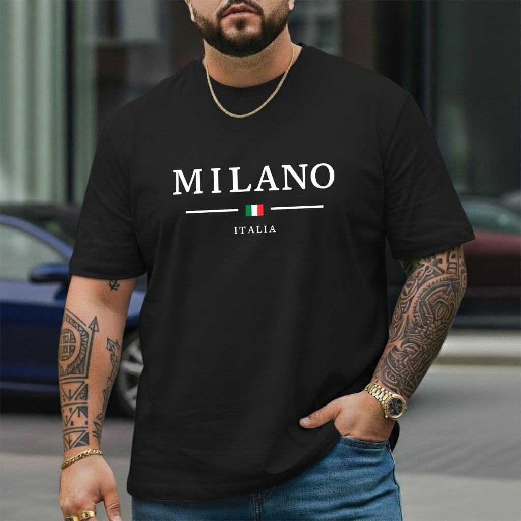 Camiseta Masculina Camisa em Algodão Tecido Premium Milano Lançamento paris paises estampado
