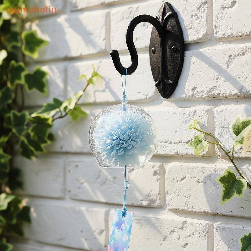 [GMH] Carrilhão De Vento De Vidro Japonês Vintage Com Flor Artificial Linda Decoração Suspensa Para Casa , Jardim , Jane