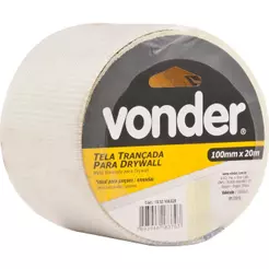 Tela Adesiva Trancada Fibra de Vidro 100mmx20m para Drywall Vonder