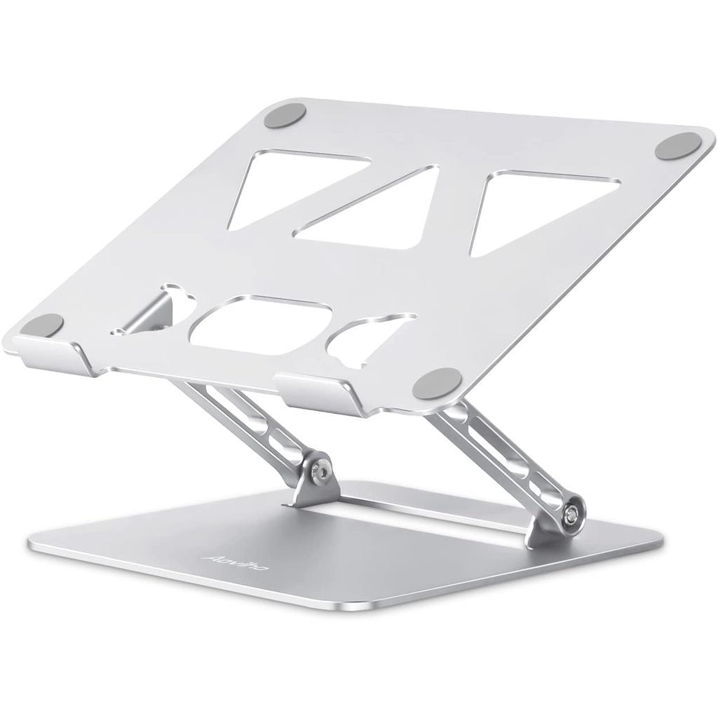 Suporte ajustável para laptop de mesa, suporte portátil para laptop e elevador de altura, suporte dobrável de alumínio p
